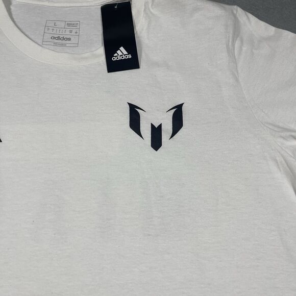 Adidas Messi T Shirt Mens Large White Inter Miami Bienvenido Tee Soccer ATACAGIL - Picture 3 of 13